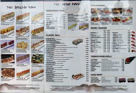 trigs sushi menu|Online Menu of TGIÕs SUSHI TOO Restaurant, San Jose, .